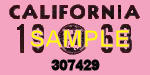 1968 California License Plate Sticker